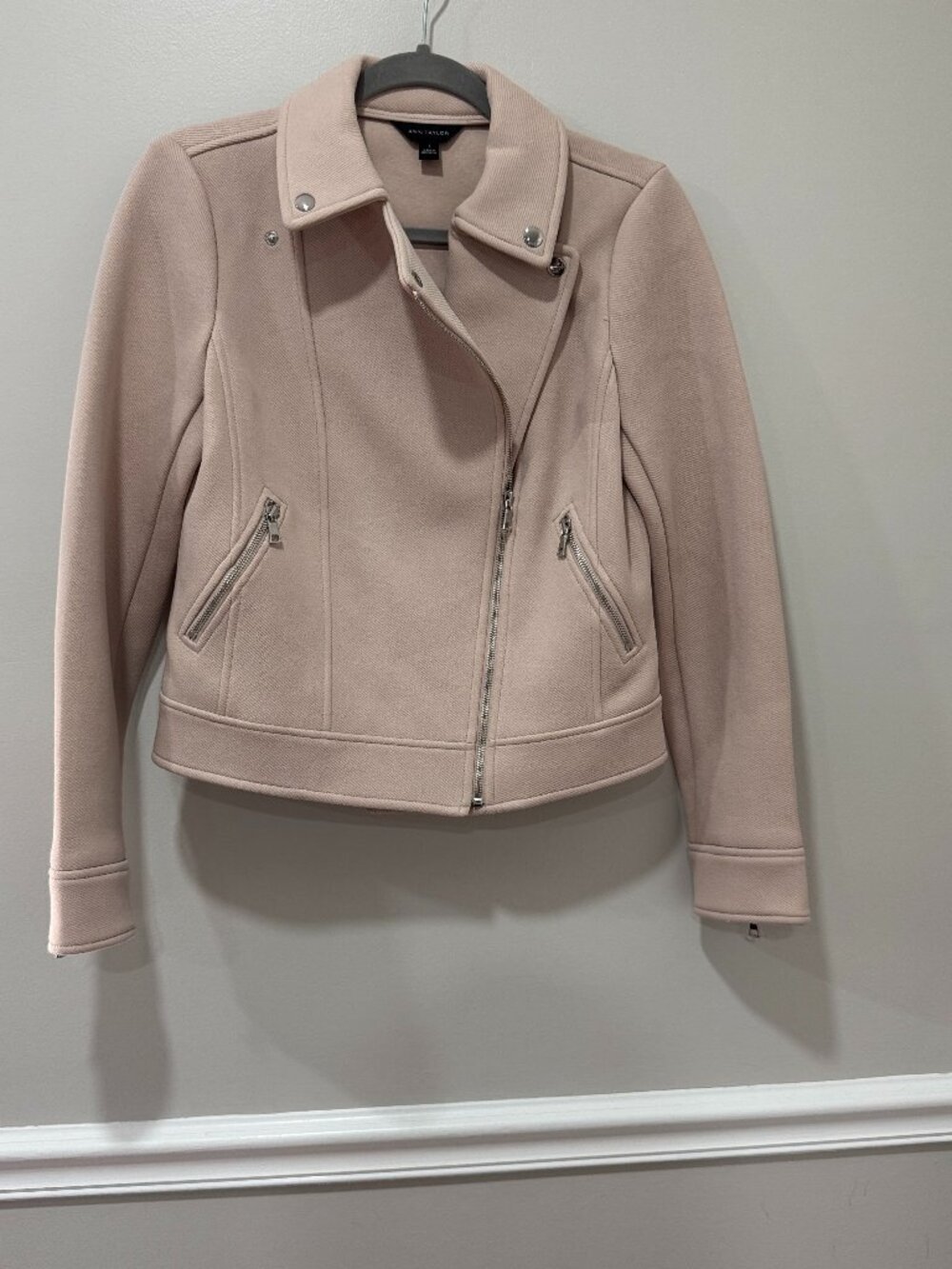 Ann Taylor Blush Pink Moto Jacket | Zip Front Size 2